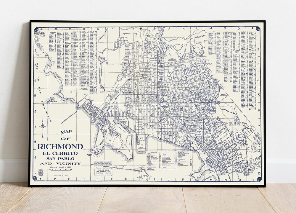 Historic Map - 1938 Map of Richmond, El Cerrito, San Pablo, and Vicinity, California. - Vintage Wall Art