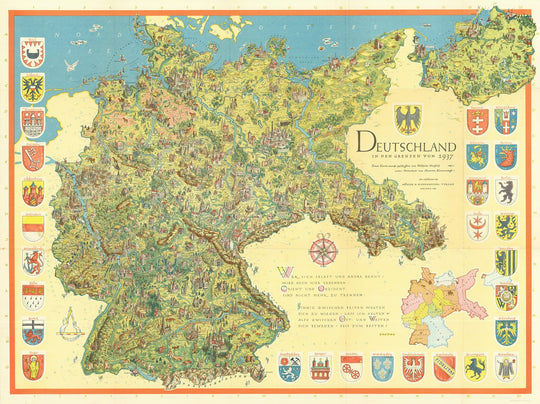 Historic Wall Map - Deutschland in Den Grenzen von 1937 (Germany in the Borders of 1937)