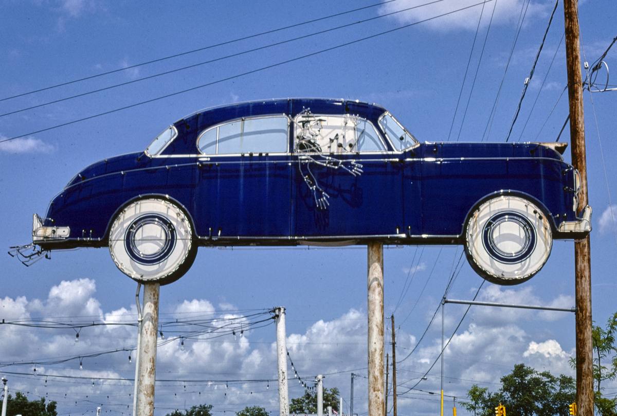 Historic Photo : 1982 Dependable Used Cars sign, Division Street, Grand Rapids, Michigan | Margolies | Roadside America Collection | Vintage Wall Art :