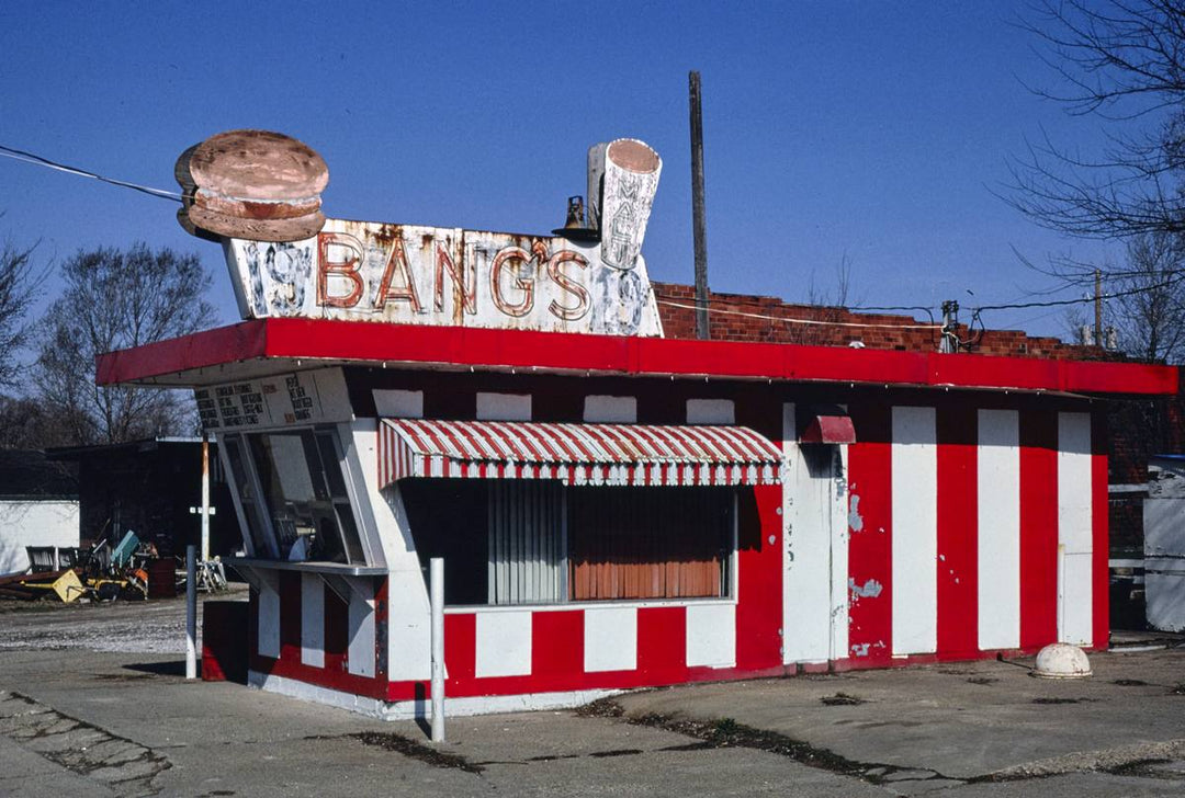 Historic Photo : 1980 Bang's Drive-In, Route 34, Chariton, Iowa | Margolies | Roadside America Collection | Vintage Wall Art :