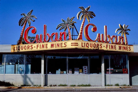 Historic Photo : 1982 Cuban Liquors, Scenic Highway, Baton Rouge, Louisiana | Margolies | Roadside America Collection | Vintage Wall Art :