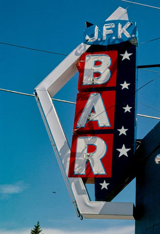 Historic Photo : 2004 J.F.K. Bar sign, Park Avenue, Anaconda, Montana | Margolies | Roadside America Collection | Vintage Wall Art :