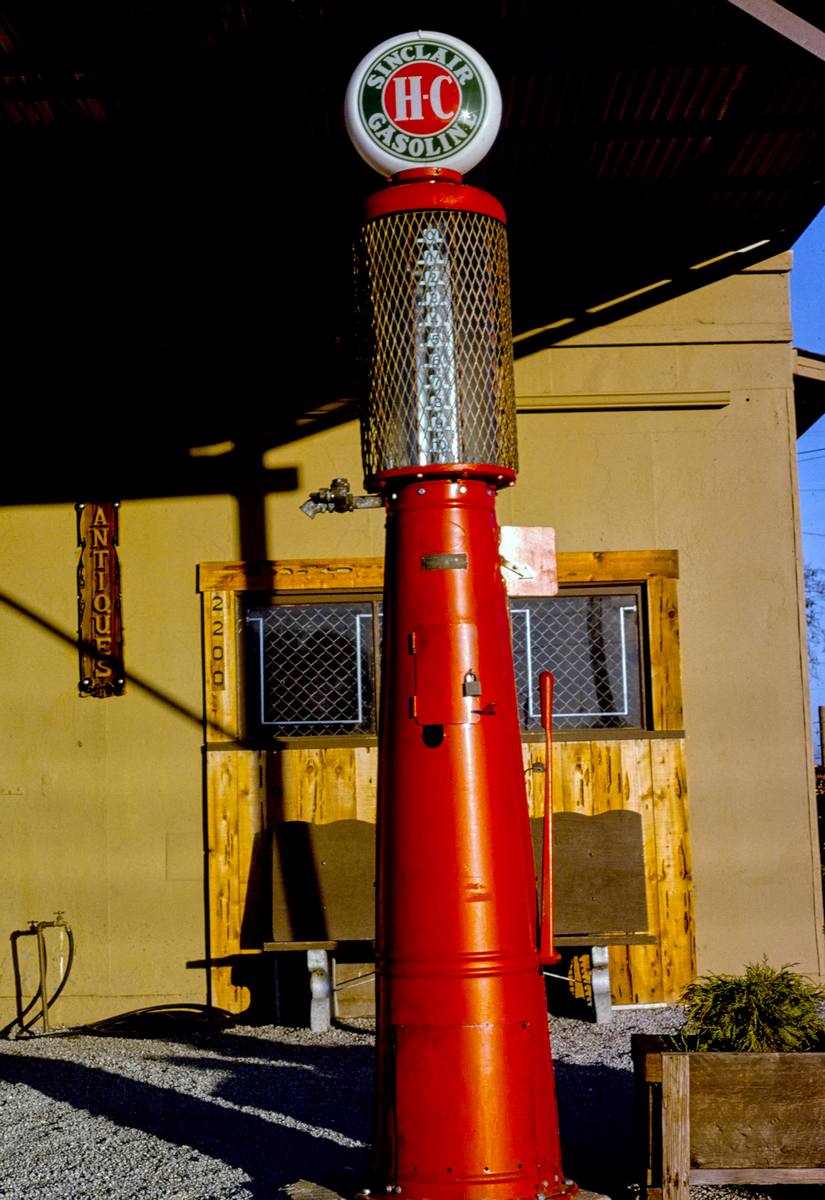 Historic Photo : 1978 Visible gas pump (restoration with Sinclair globe), Santa Margarita, California | Margolies | Roadside America Collection | Vintage Wall Art :