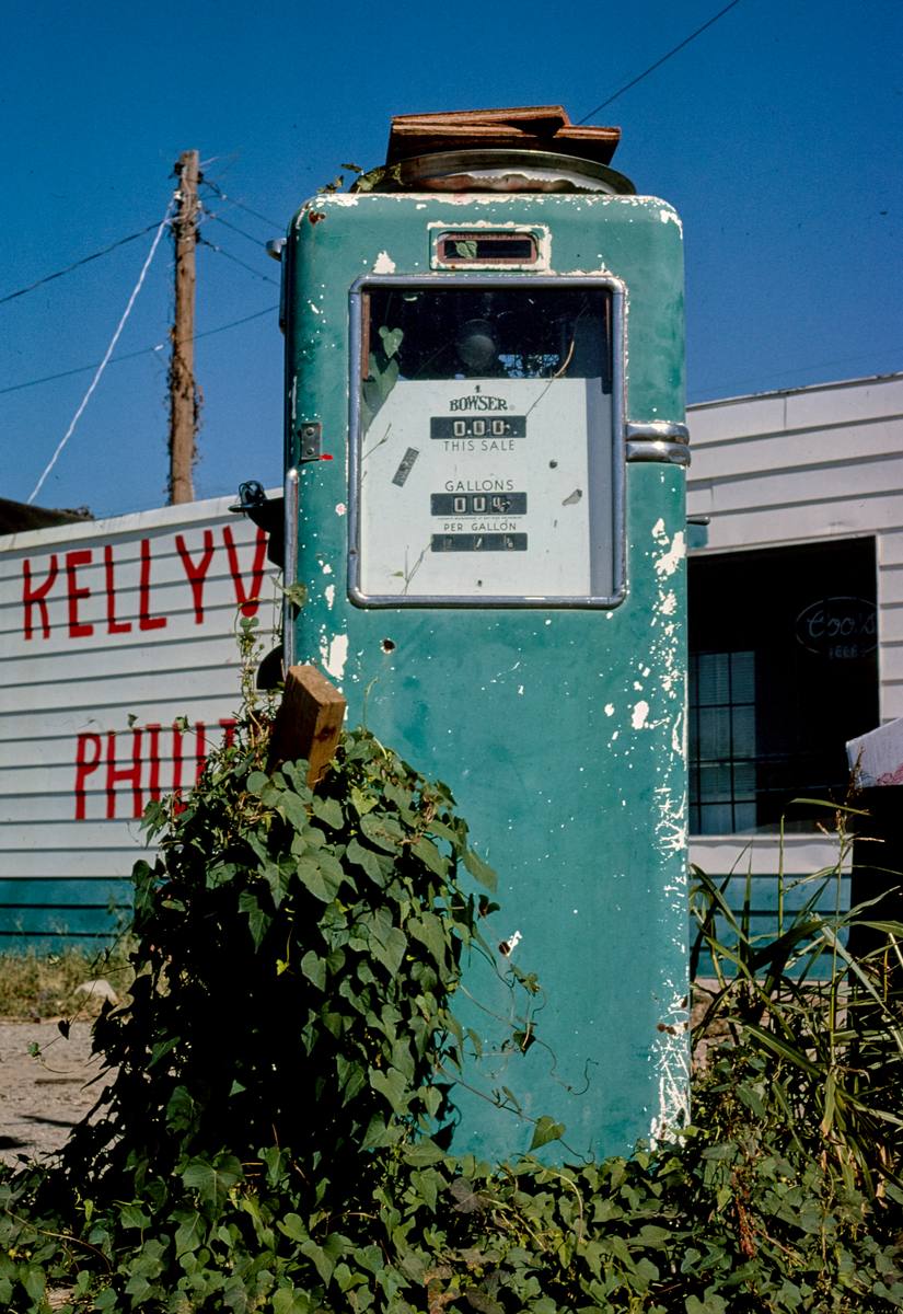 Historic Photo : 1979 Gas pump, Route 66, Kellyville, Oklahoma | Margolies | Roadside America Collection | Vintage Wall Art :