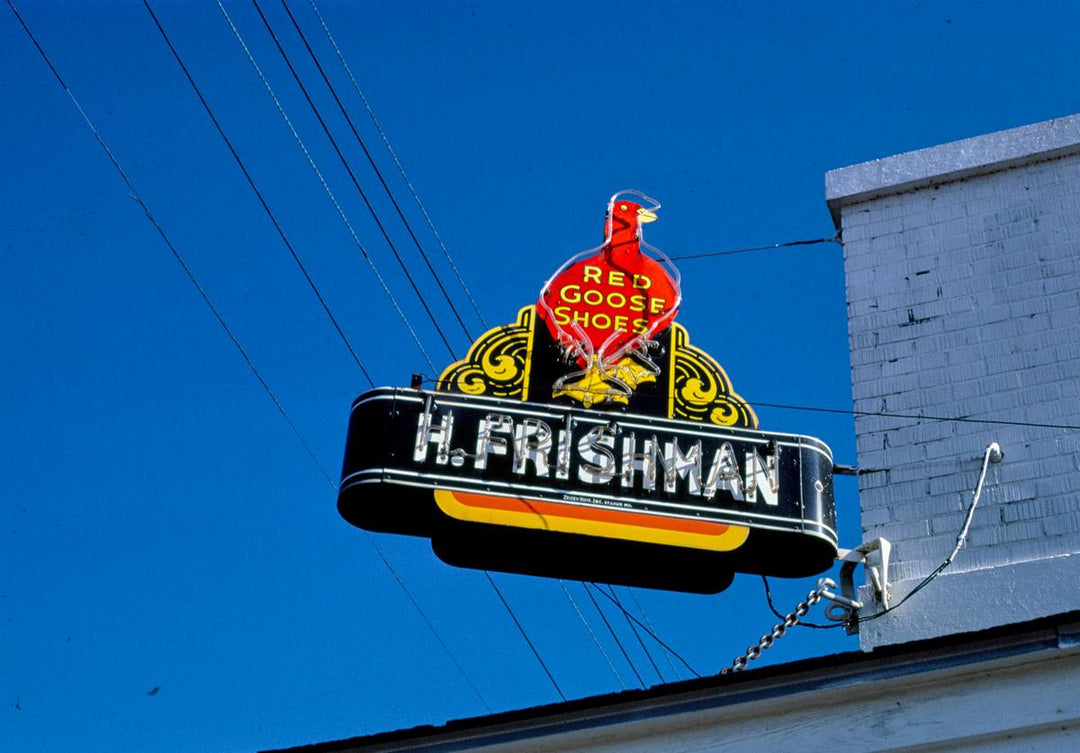 Historic Photo : 1986 Red Goose Shoe sign, Port Gibson, Mississippi | Margolies | Roadside America Collection | Vintage Wall Art :