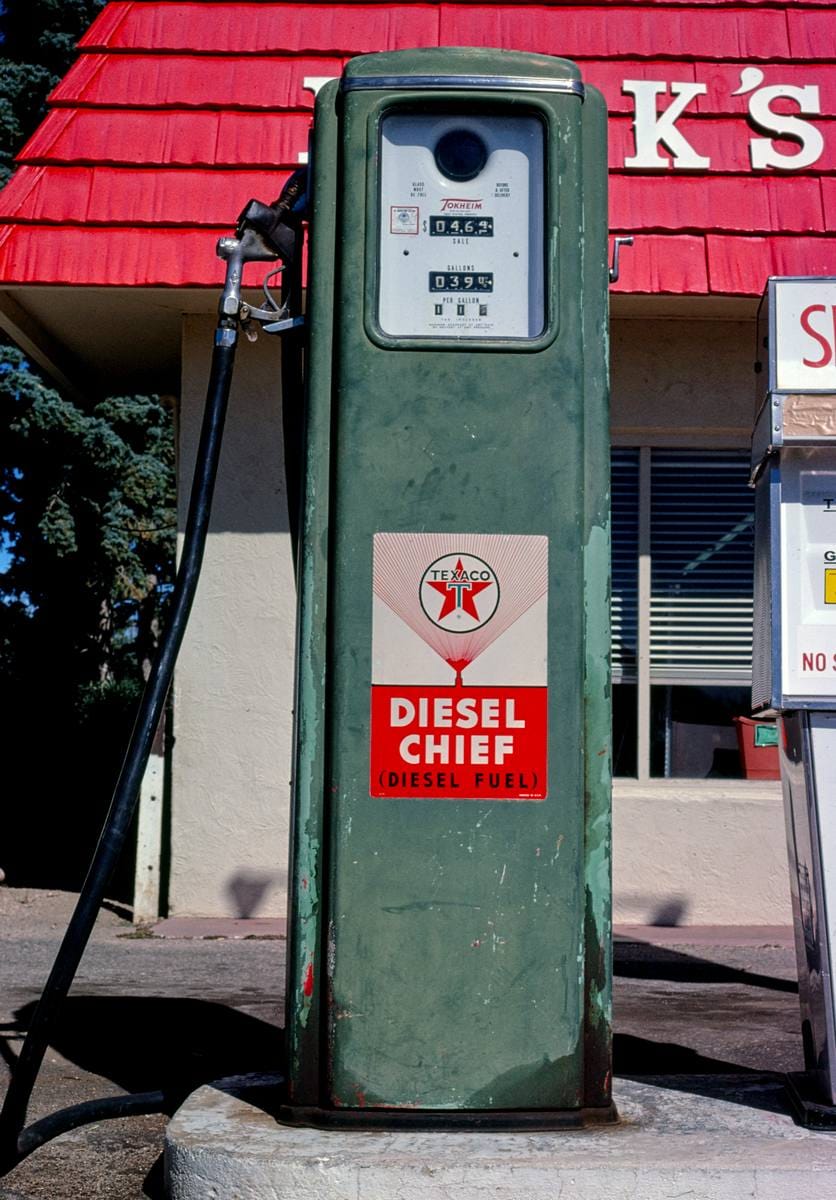 Historic Photo : 1980 Texaco diesel gas pump, Rush, Colorado | Margolies | Roadside America Collection | Vintage Wall Art :