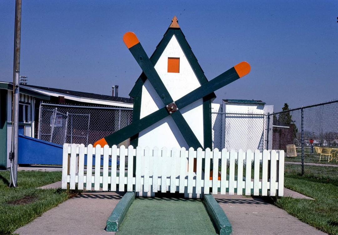 Historic Photo : 1986 Windmill hole, Royal Oak miniature golf, Royal Oak, Michigan | Margolies | Roadside America Collection | Vintage Wall Art :