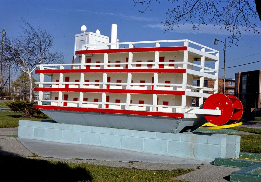 Historic Photo : 1986 Riverboat, Royal Oak miniature golf, Royal Oak, Michigan | Margolies | Roadside America Collection | Vintage Wall Art :