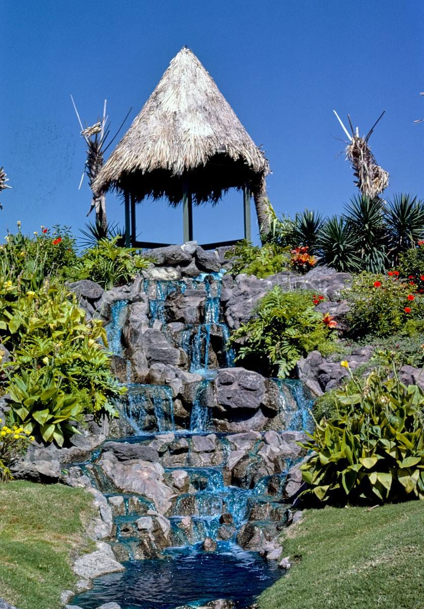 Historic Photo : 1985 Waterfall, Jungleland miniature golf, Atlantic Beach, North Carolina | Margolies | Roadside America Collection | Vintage Wall Art :