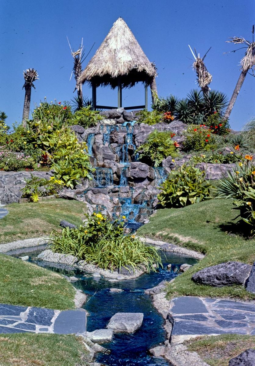 Historic Photo : 1985 Waterfall 2, Jungleland miniature golf, Atlantic Beach, North Carolina | Margolies | Roadside America Collection | Vintage Wall Art :