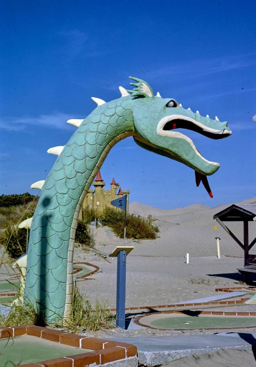 Historic Photo : 1985 Serpent head, Jockey's Ridge Mini-Golf, Nags Head, North Carolina | Margolies | Roadside America Collection | Vintage Wall Art :