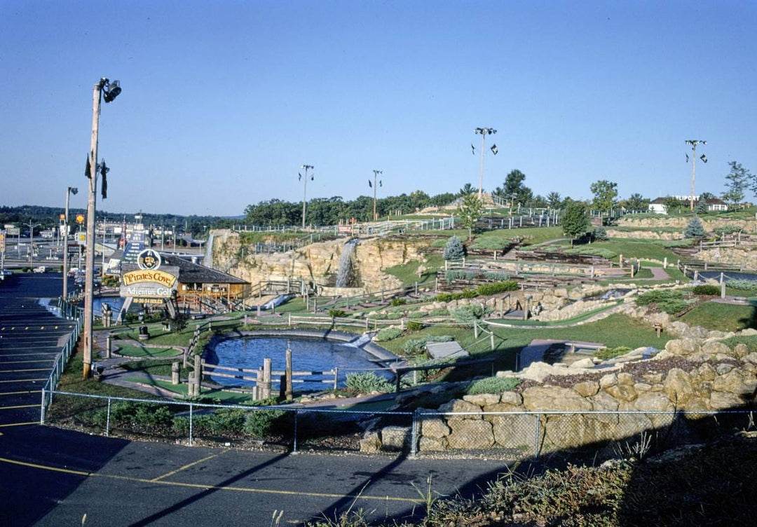 Historic Photo : 1988 Overall Above, Pirate's Cove Adventure Golf Route 13, Wisconsin Dells, Wisconsin | Margolies | Roadside America Collection | Vintage Wall Art :