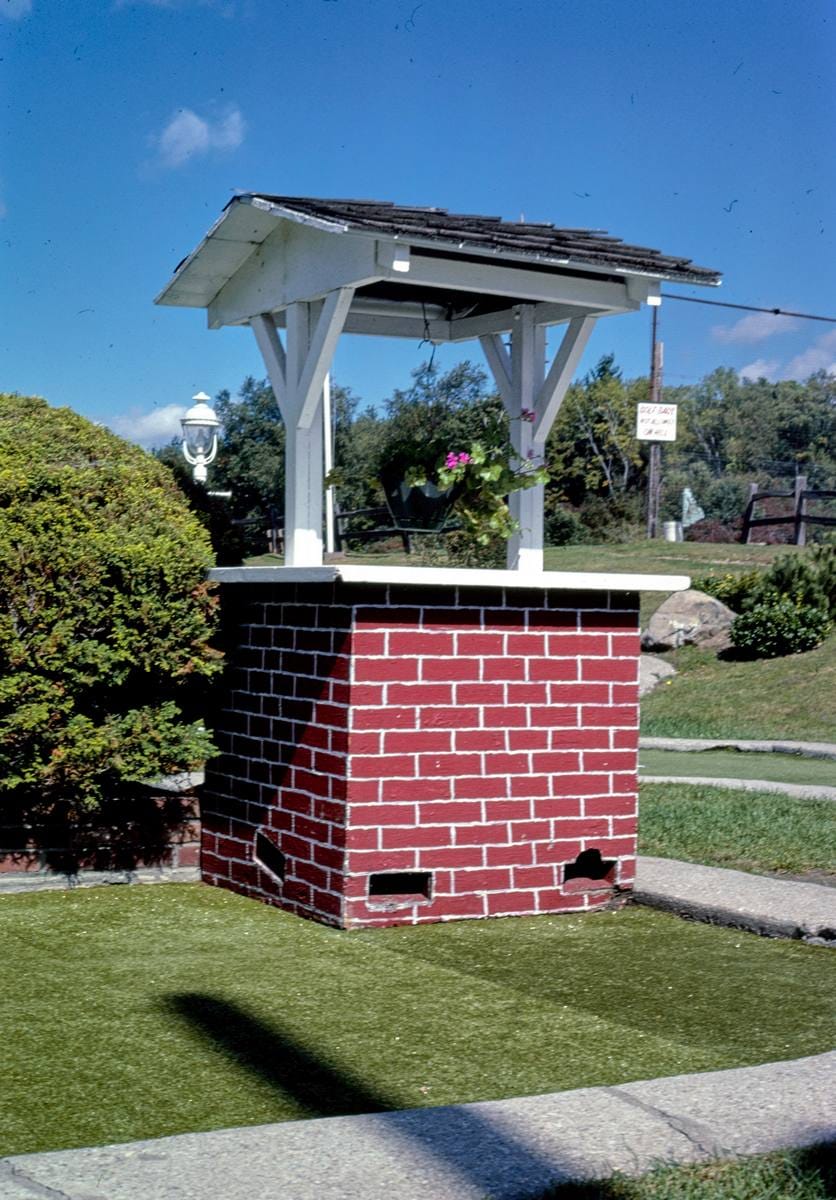 Historic Photo : 1984 Wishing well, Baker's mini golf, Route 7, Lanesborough, Massachusetts | Margolies | Roadside America Collection | Vintage Wall Art :