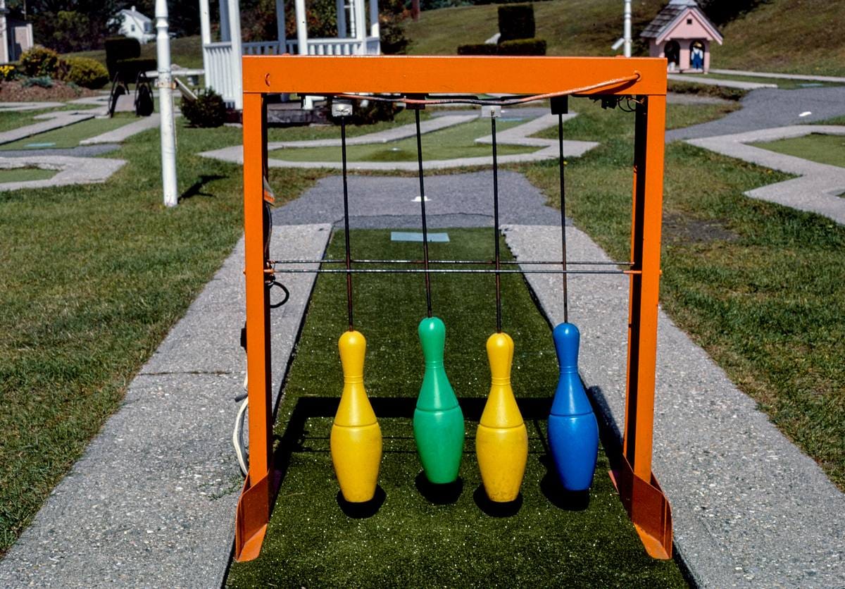 Historic Photo : 1984 Bowling, Baker's mini golf, Route 7, Lanesborough, Massachusetts | Margolies | Roadside America Collection | Vintage Wall Art :