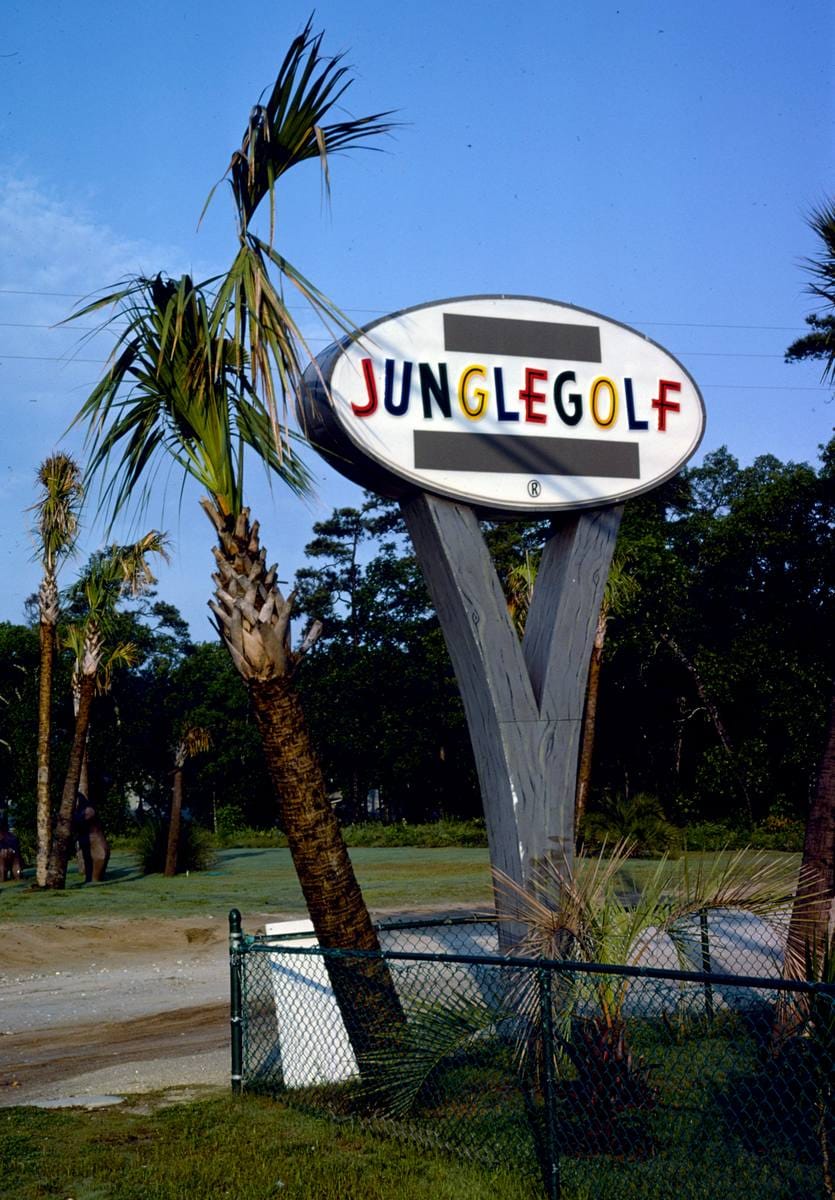 Historic Photo : 1979 Sign, Jungle Golf, Myrtle Beach, South Carolina | Margolies | Roadside America Collection | Vintage Wall Art :