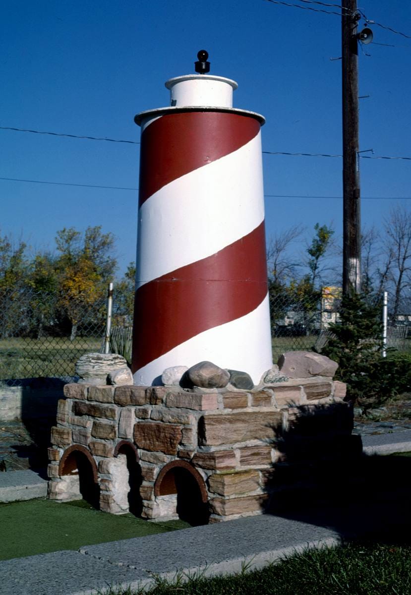 Historic Photo : 1987 Lighthouse, Benny's mini golf, Great Falls, Montana | Margolies | Roadside America Collection | Vintage Wall Art :