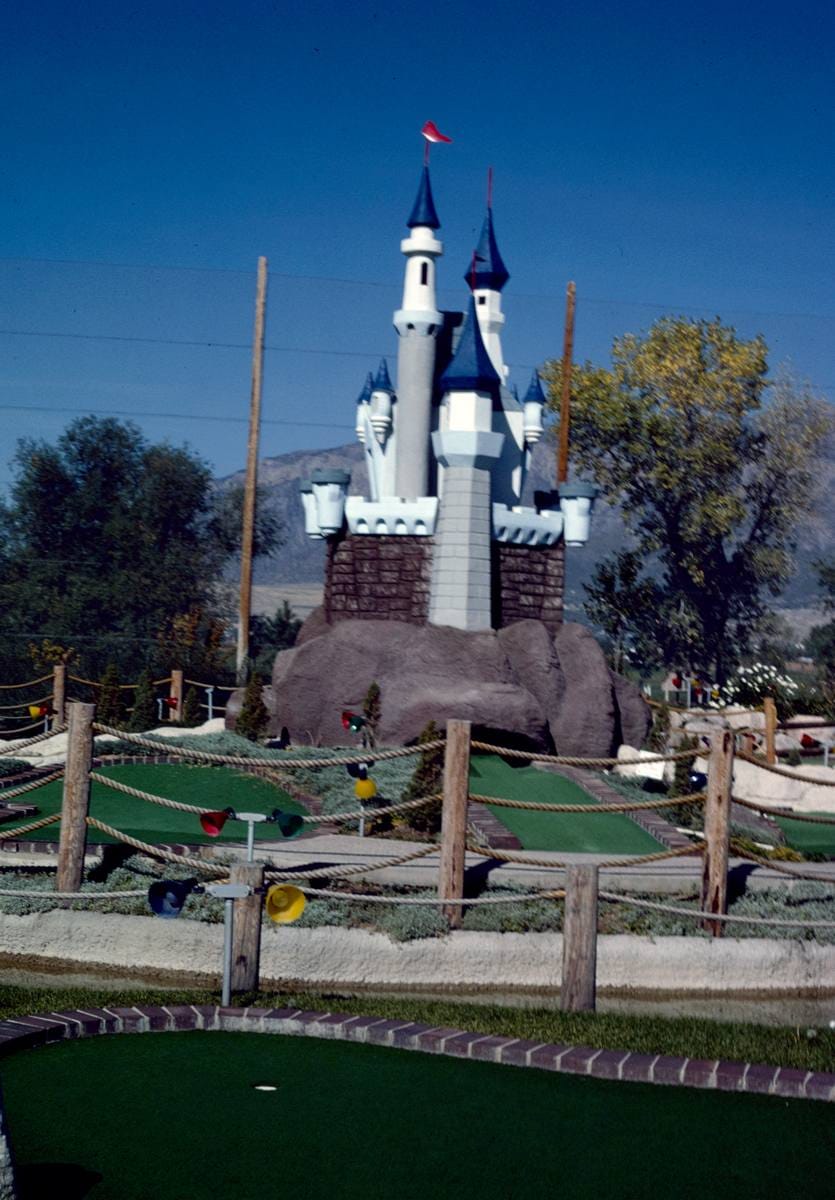 Historic Photo : 1991 Castle, Mulligan's Golf and Games, Ogden, Utah | Margolies | Roadside America Collection | Vintage Wall Art :