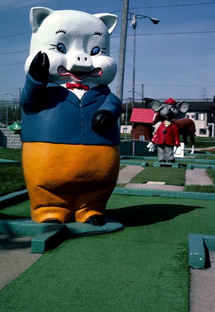 Historic Photo : 1986 Pig, Jawor's Fun Golf, Roseville, Michigan | Margolies | Roadside America Collection | Vintage Wall Art :