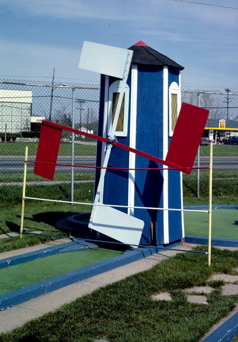 Historic Photo : 1986 Windmill, Jawor's Fun Golf, Roseville, Michigan | Margolies | Roadside America Collection | Vintage Wall Art :