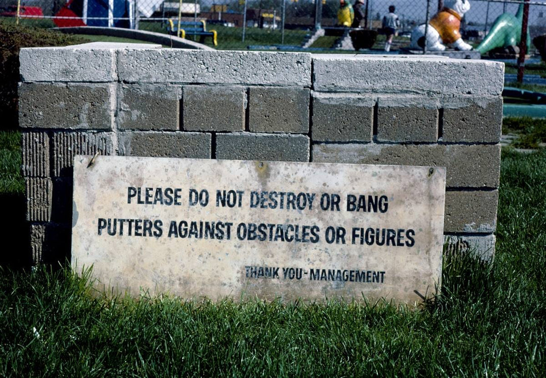 Historic Photo : 1986 Hazard sign, Jawor's Fun Golf, Roseville, Michigan | Margolies | Roadside America Collection | Vintage Wall Art :