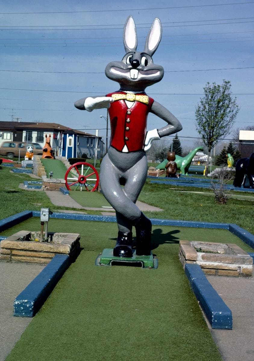 Historic Photo : 1986 Rabbit hole, Jawor's Fun Golf, Roseville, Michigan | Margolies | Roadside America Collection | Vintage Wall Art :