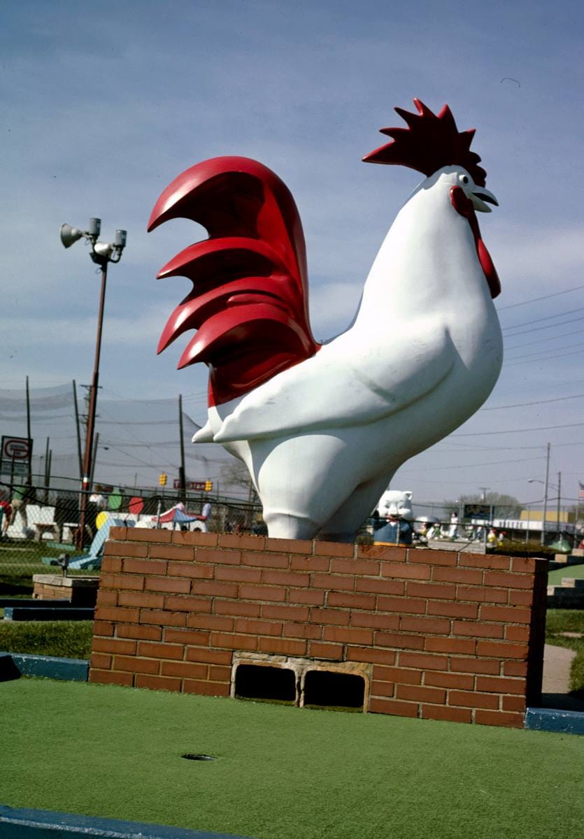 Historic Photo : 1986 Rooster, Jawor's Fun Golf, Roseville, Michigan | Margolies | Roadside America Collection | Vintage Wall Art :