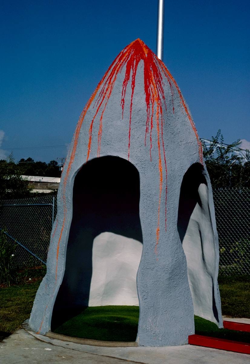 Historic Photo : 1986 Volcano hole, Sir Goony Golf, Chattanooga, Tennessee, Chattanooga, Tennessee | Margolies | Roadside America Collection | Vintage Wall Art :