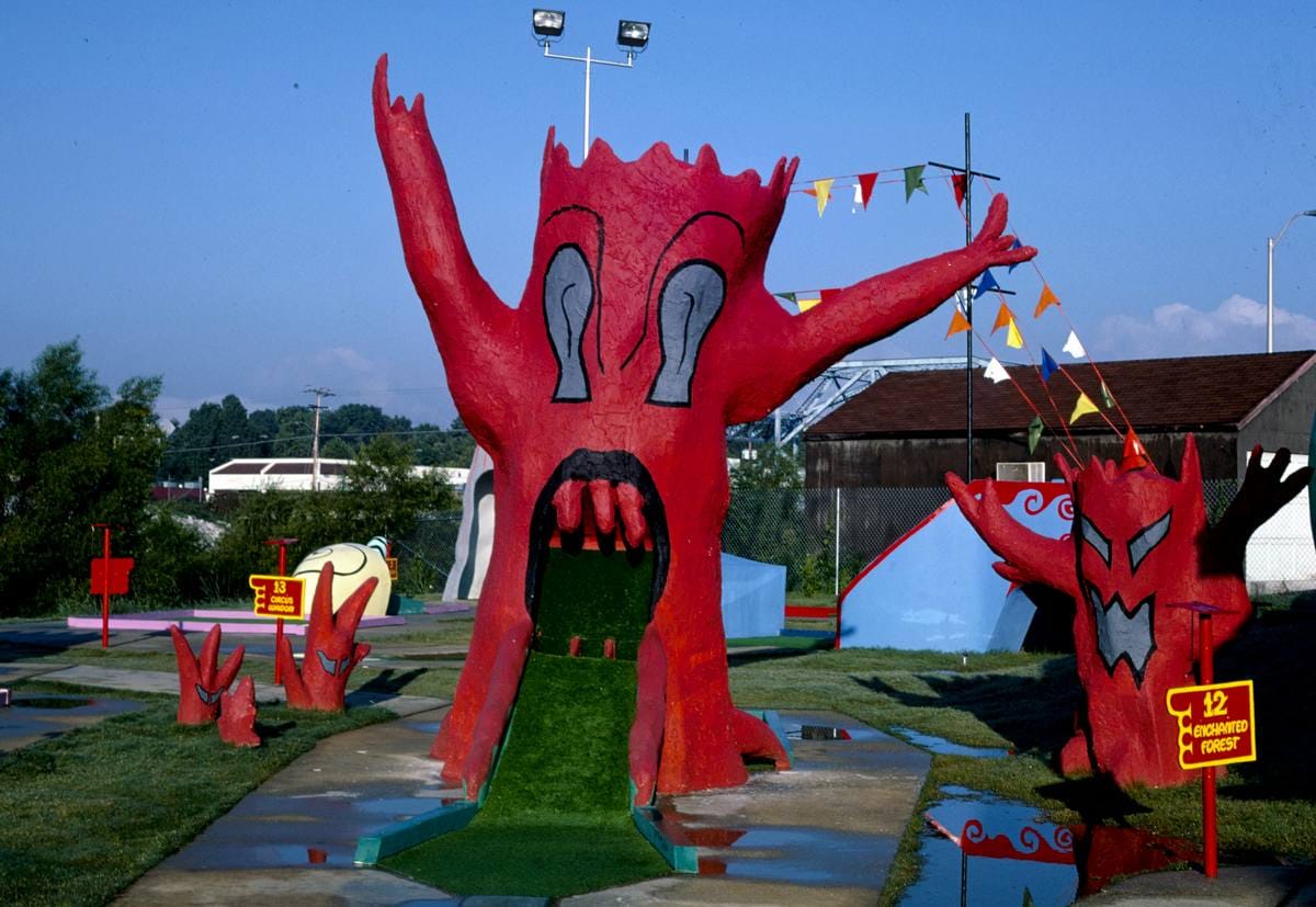 Historic Photo : 1986 Enchanted Forest overall, Sir Goony Golf, Chattanooga, Tennessee | Margolies | Roadside America Collection | Vintage Wall Art :