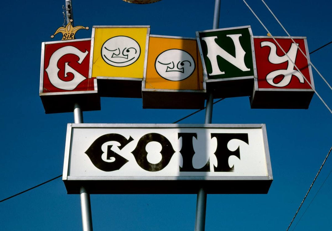 Historic Photo : 1986 Sign, Sir Goony Golf, Chattanooga, Tennessee | Margolies | Roadside America Collection | Vintage Wall Art :