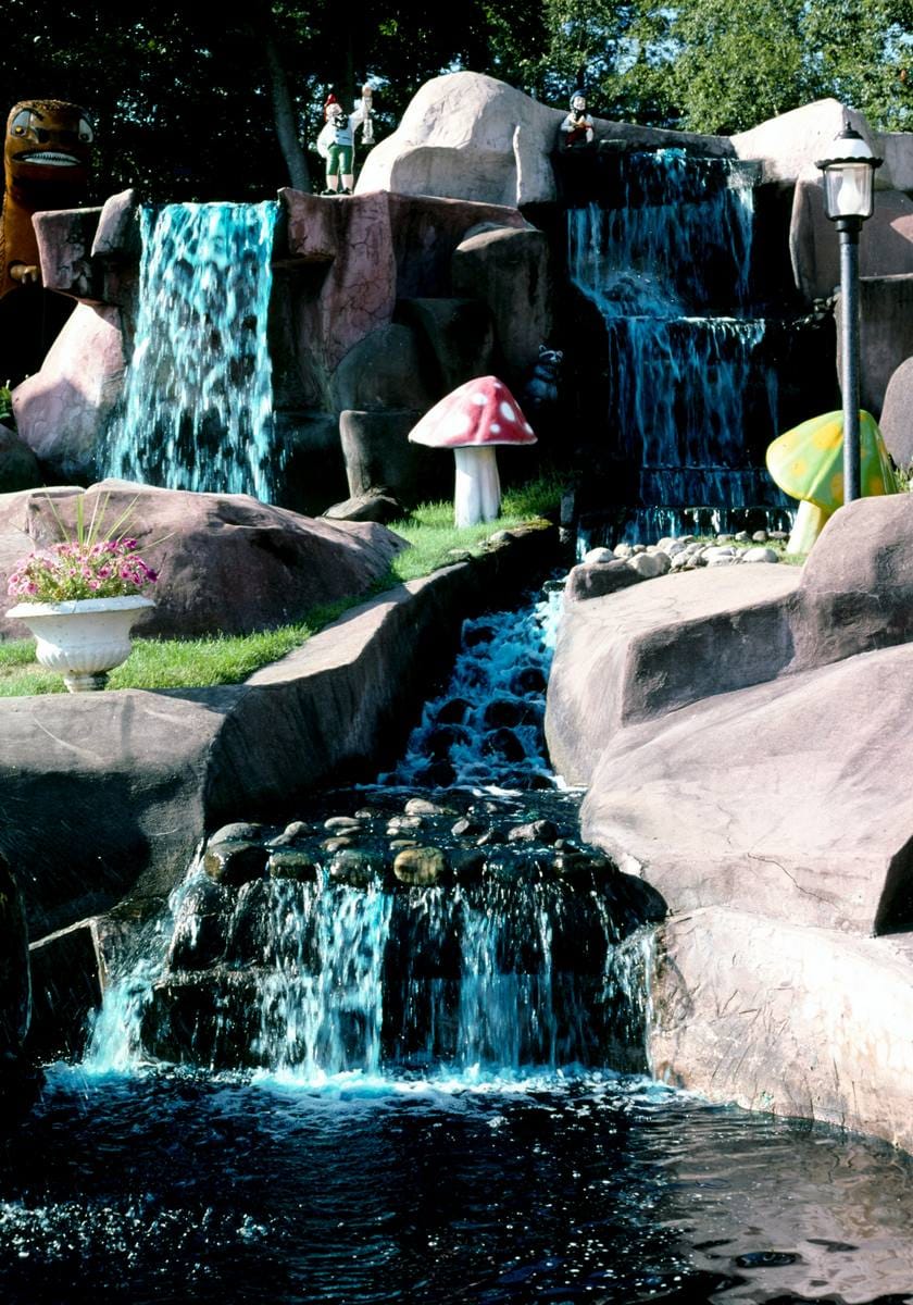 Historic Photo : 2002 Blue waterfall, Sir Goony Golf, Lake George, New York | Margolies | Roadside America Collection | Vintage Wall Art :