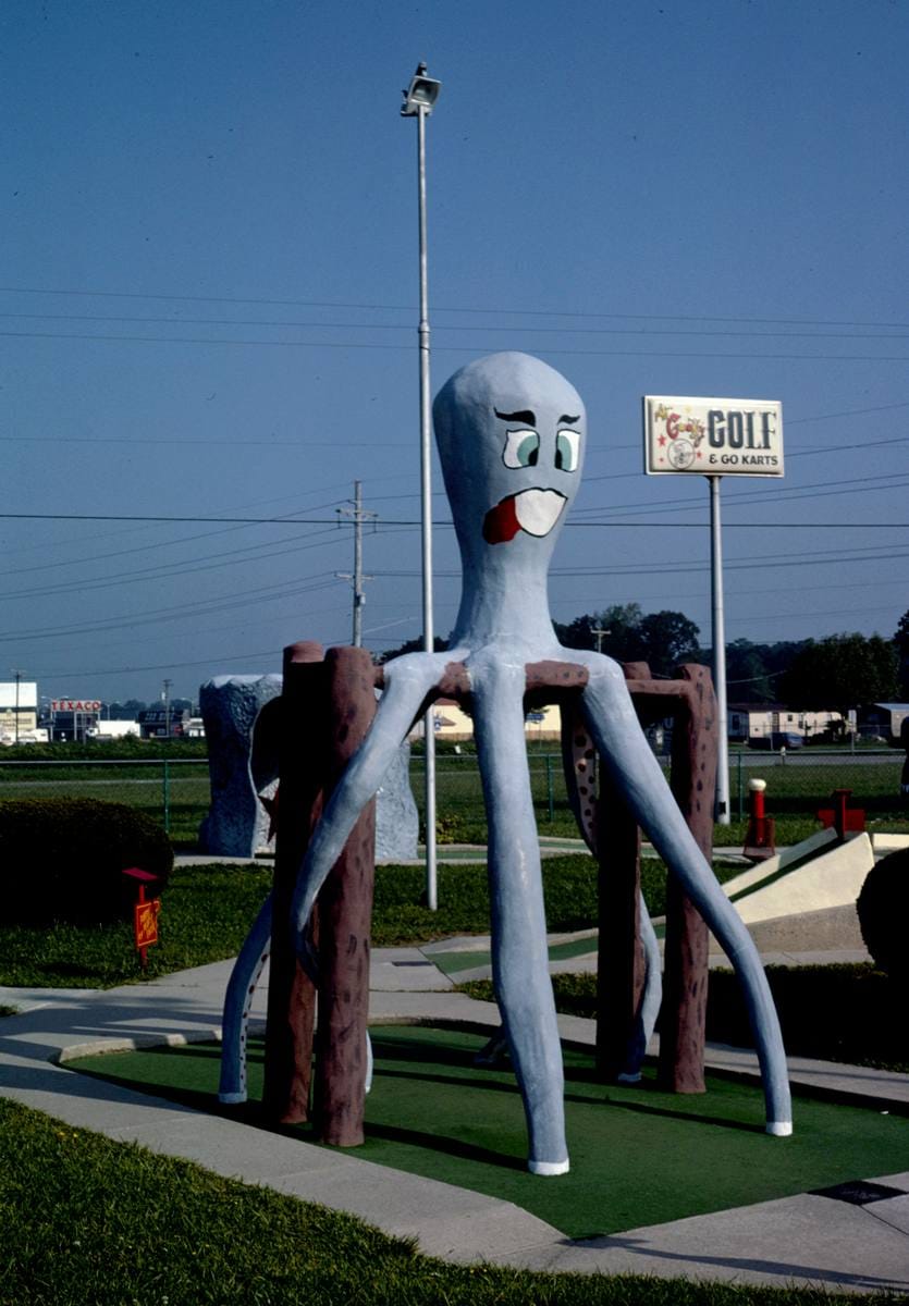 Historic Photo : 1985 Octopus, Sir Goony Golf, Rehoboth Beach, Delaware | Margolies | Roadside America Collection | Vintage Wall Art :