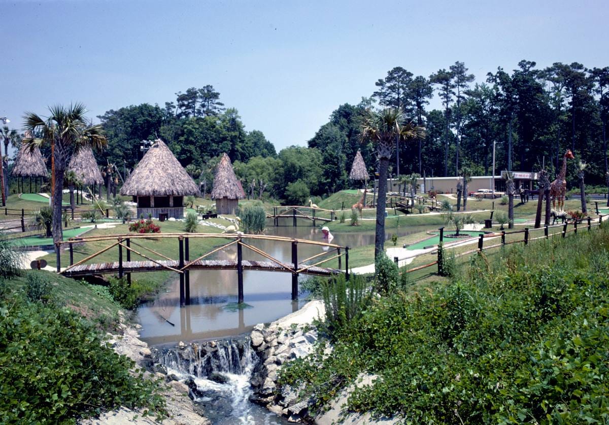 Historic Photo : 1979 Overall, Tropical Village mini golf, Surfside Beach, South Carolina | Margolies | Roadside America Collection | Vintage Wall Art :