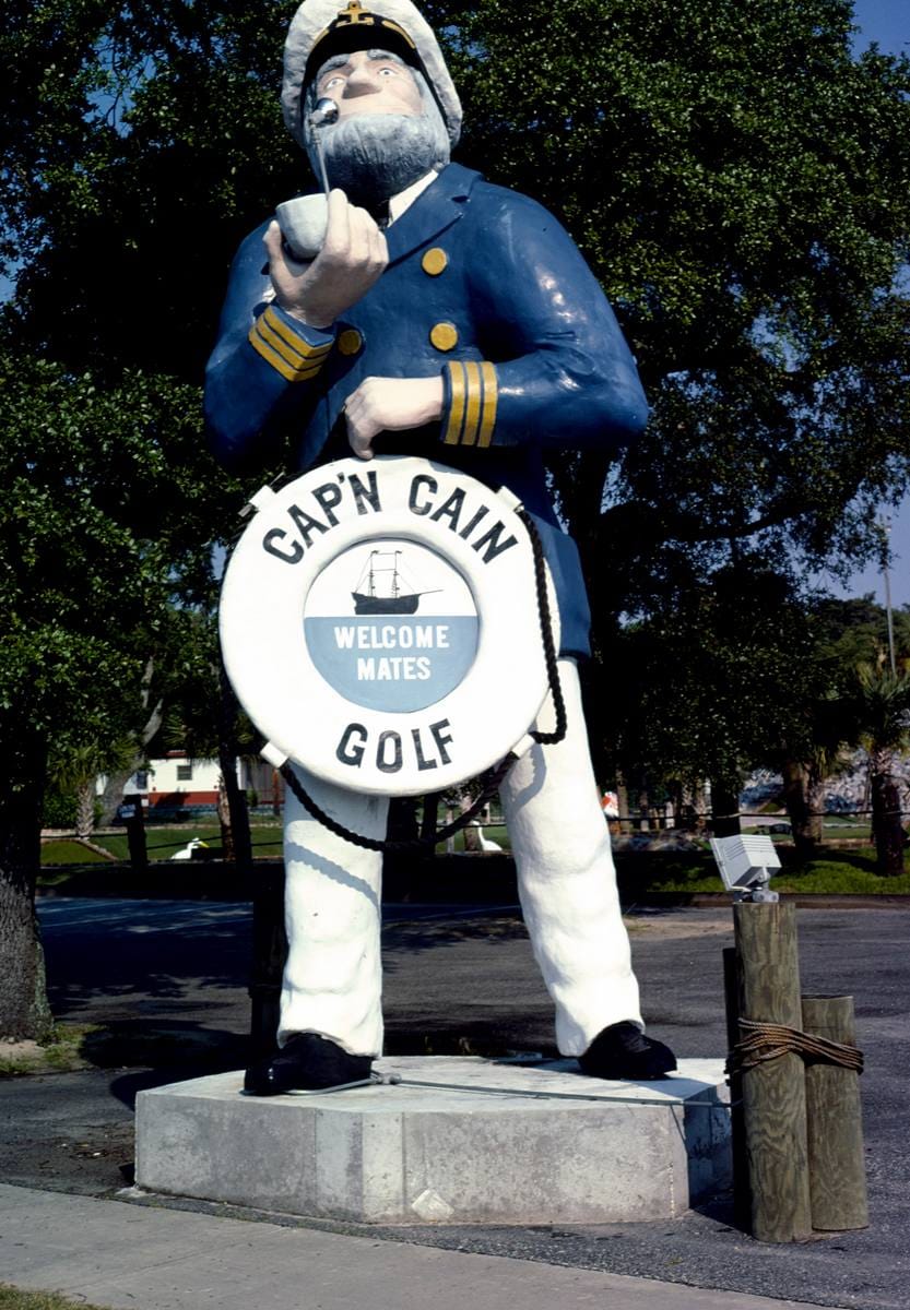 Historic Photo : 1979 Sign, Cap'n Cain Golf, Myrtle Beach, South Carolina | Margolies | Roadside America Collection | Vintage Wall Art :