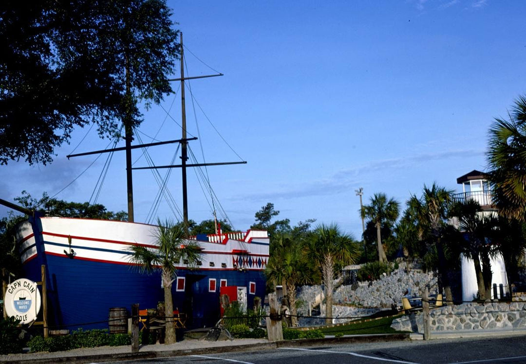 Historic Photo : 1979 Ship (front), Cap'n Cain Golf, Myrtle Beach, South Carolina | Margolies | Roadside America Collection | Vintage Wall Art :