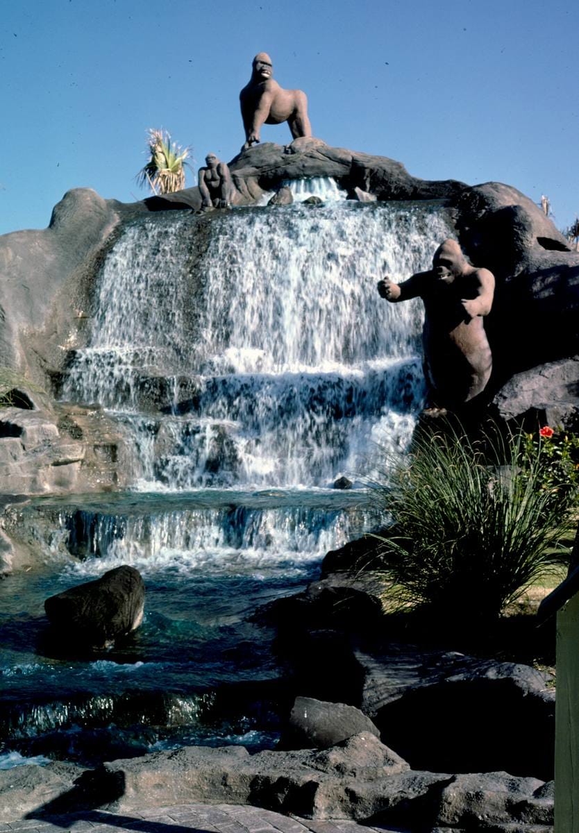 Historic Photo : 1985 Waterfall, Gorilla Country Golf, Atlantic Beach, North Carolina | Margolies | Roadside America Collection | Vintage Wall Art :