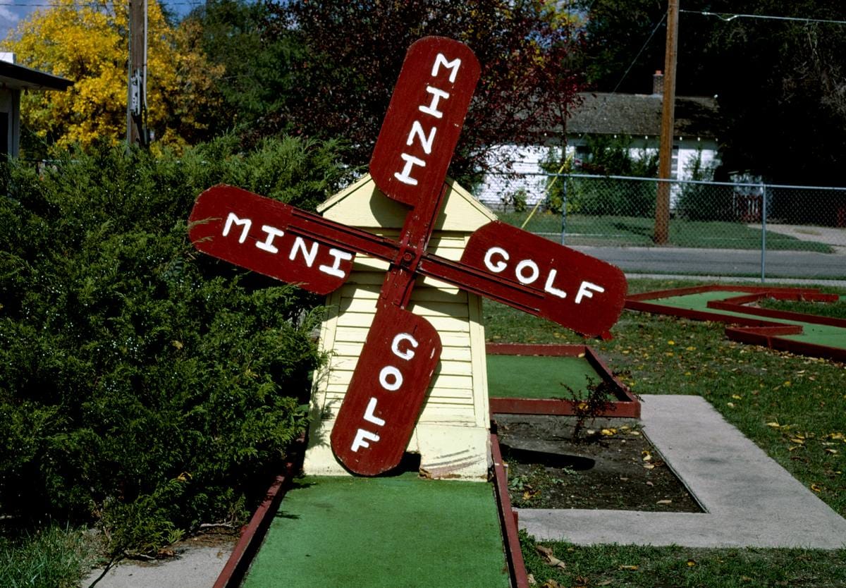 Historic Photo : 1987 Windmill (horizontal), Atkinson mini golf, Aberdeen, South Dakota | Margolies | Roadside America Collection | Vintage Wall Art :