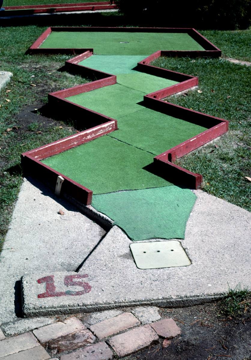 Historic Photo : 1987 Zig zag hole, Atkinson mini golf, Aberdeen, South Dakota | Margolies | Roadside America Collection | Vintage Wall Art :