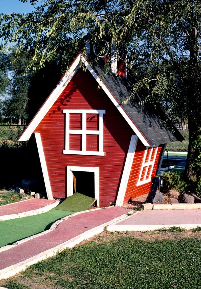 Historic Photo : 1987 Schoolhouse, Dean and Jo's mini golf, Yakima, Washington | Margolies | Roadside America Collection | Vintage Wall Art :