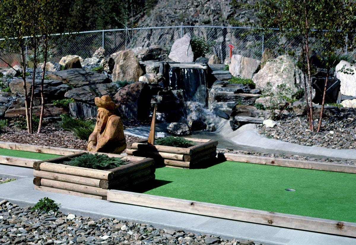 Historic Photo : 1987 Central waterfall, Golden West mini golf, Hill City, South Dakota | Margolies | Roadside America Collection | Vintage Wall Art :