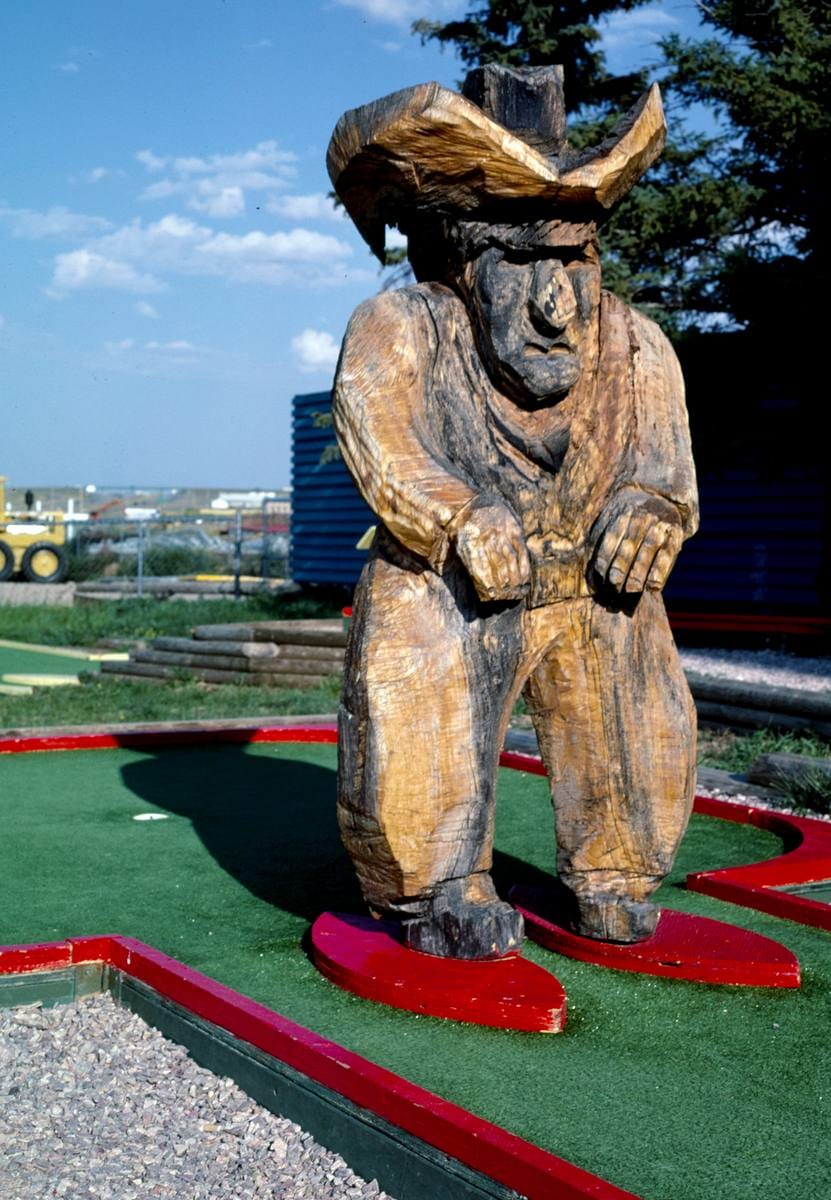 Historic Photo : 1987 Cowboy, mini golf at Flags of Fun Amusement Park, Rapid City, South Dakota | Margolies | Roadside America Collection | Vintage Wall Art :