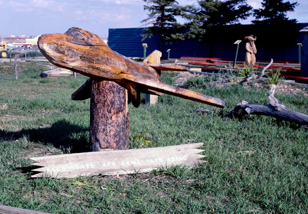 Historic Photo : 1987 Jet statue (angle 2), mini golf at Flags of Fun Amusement Park, Rapid City, South Dakota | Photo by: John Margolies |