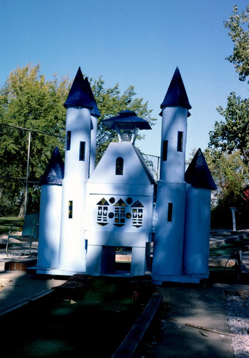 Historic Photo : 1988 Castle, Tower Tree mini golf, Heege Road, Saint Louis, Missouri | Margolies | Roadside America Collection | Vintage Wall Art :