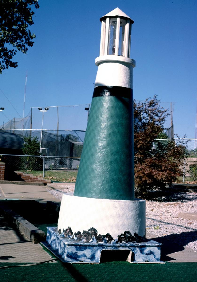 Historic Photo : 1988 Lighthouse, Tower Tree mini golf, Heege Road, Saint Louis, Missouri | Margolies | Roadside America Collection | Vintage Wall Art :