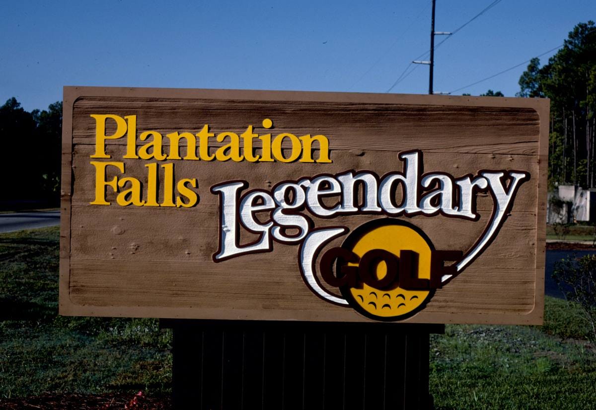 Historic Photo : 1985 Sign, Plantation Falls Legendary Golf, Hilton Head Island, South Carolina | Margolies | Roadside America Collection | Vintage Wall Art :