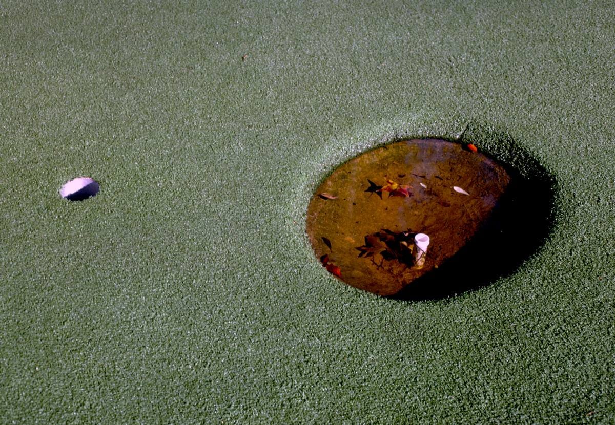 Historic Photo : 1985 Big hole and small hole, Plantation Falls Legendary Golf, Hilton Head Island, South Carolina | Photo by: John Margolies |