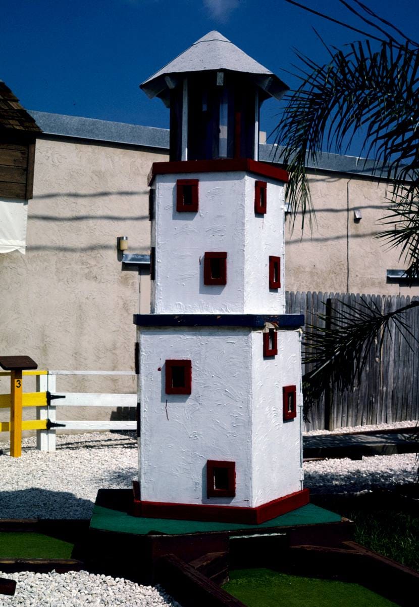 Historic Photo : 1990 Lighthouse, Pitch and Putt, Inc., mini golf, Route 1, Port St. Lucie, Florida | Margolies | Roadside America Collection | Vintage Wall Art :