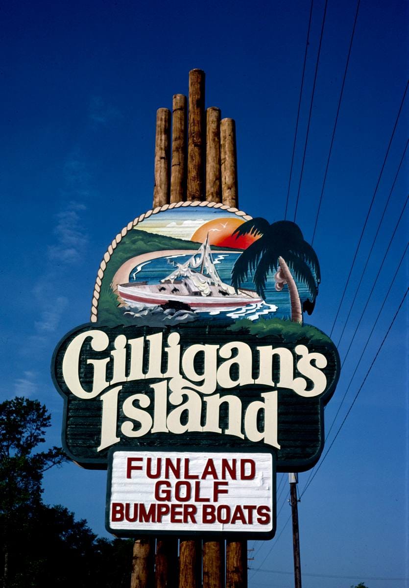 Historic Photo : 1988 Sign, Gilligan's Island Golf, Garden City, South Carolina | Margolies | Roadside America Collection | Vintage Wall Art :