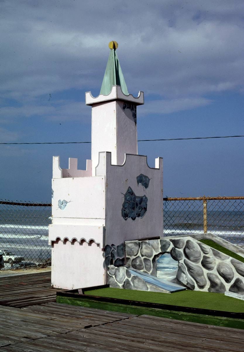 Historic Photo : 1990 Castle three-quarter view, Joyland Golf, Daytona Beach, Florida | Margolies | Roadside America Collection | Vintage Wall Art :