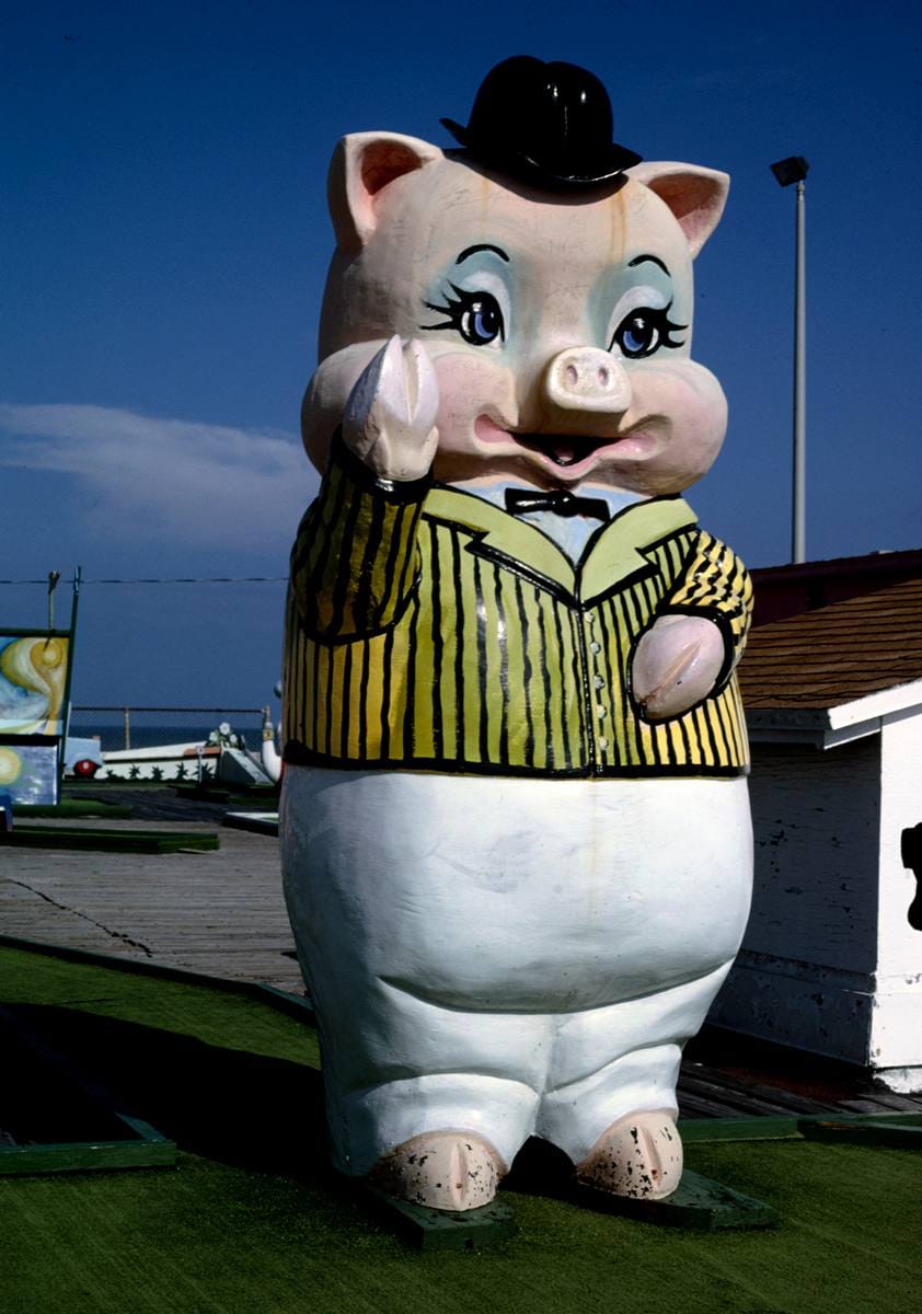 Historic Photo : 1990 Pig, Joyland Golf, Daytona Beach, Florida | Margolies | Roadside America Collection | Vintage Wall Art :