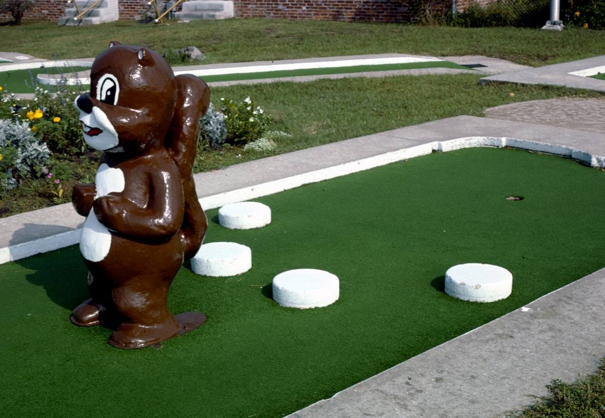 Historic Photo : 1985 Chipmunk hole, Jekyll Island mini golf, Jekyll Island, Georgia | Margolies | Roadside America Collection | Vintage Wall Art :